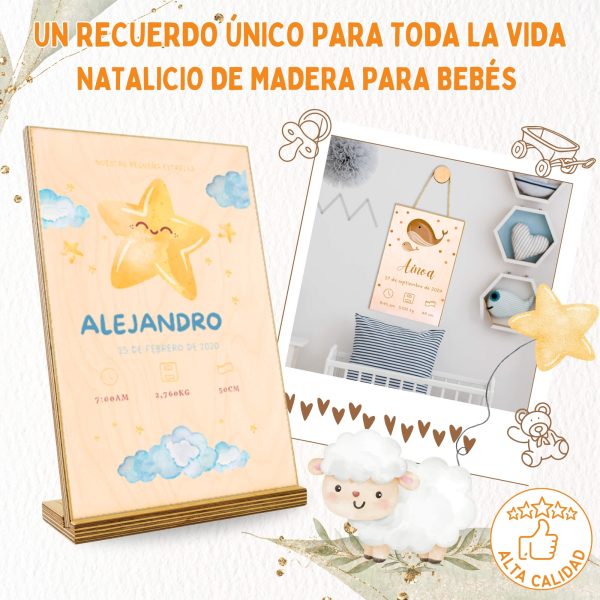 Natalicio personalizado madera