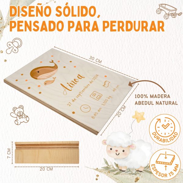 Natalicio personalizado en madera